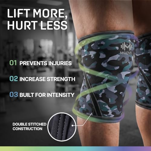 Image of Modvel Strength 7mm Knee Sleeves (Pair) for Weightlifting & Powerlifting (USPA, IPL Approved) | High-Performance Knee Compression Support For Squats, Weight Lifting - Men and Women