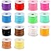 PP OPOUNT 14 Colors Gimp Bracelet Scoubidou String Plastic Lacing Cord with 30 Pcs Snap Clip Hooks, 30Pcs Key Chain Ring Clips, 20 Pcs Lobster Clasps for Friendship Bracelets, Jewelry Making DIY Craft