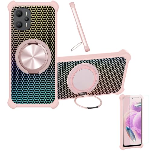 �Ή� Umidigi A15 Ultra �P�[�X Phone Case [1�� 9H+�d�x���� �K���X�t�B����][360°��]���X�^���h�A�}�O�l�b�g��]CX-08-FEN