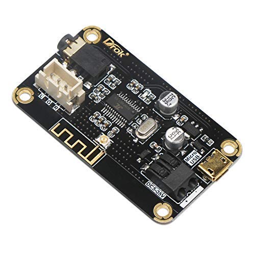 Bluetooth Receive Module, DROK Portable Bluetooth Audio Stereo Receiver Board AS1711BT DC 5-35V Wireless Electronics Bluetooth Module Chip for DIY Headphone Home Stereo