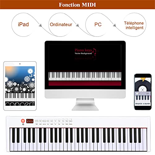 GOPLUS Piano Numérique 61 Touches Sensible au Toucher avec Bluetooth et MP3,61 Kit Clavier Piano 61 Écouteurs,Haut… - Les Beatles, Paul McCartney, John Lennon, RIngo Starr, George Harrison GOPLUS Piano Numérique 61 Touches Sensible au Toucher avec Bluetooth et MP3,61 Kit Clavier Piano 61 Écouteurs,Haut… – Image 3