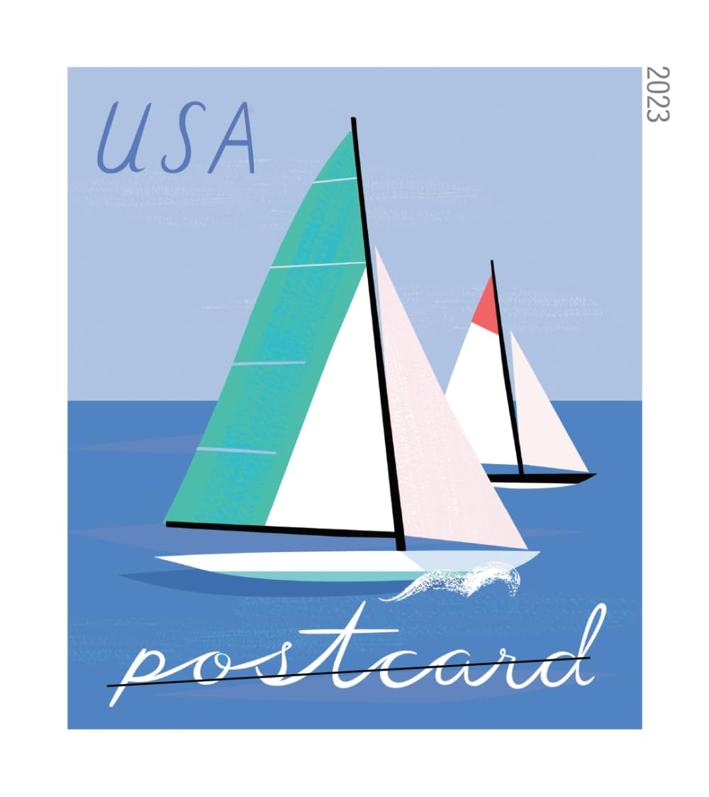 Sailboats Postcard Stamps (1 Sheet (20 Stamps)
