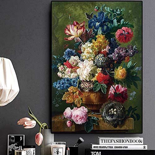 Classique Roses Peinture À L'huile Sur Toile Art Cuadros Décor Saint-Valentin Affiches Et Copies Accrochage Nordic For Le Salon décoration murale (Size (Inch) : 60 x90 cm Unframed) Cover