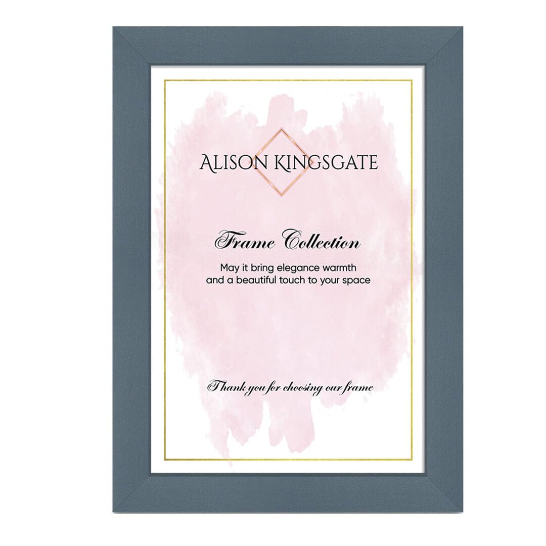 Alison Kingsgate Modern 15X10 Navy Blue Photo Frame-Engineered Wood Picture Frames with Shatterproof Perspex - Ideal for Certificates -Wall Mount or Tabletop - Multiple Sizes & Colours Available — image 1