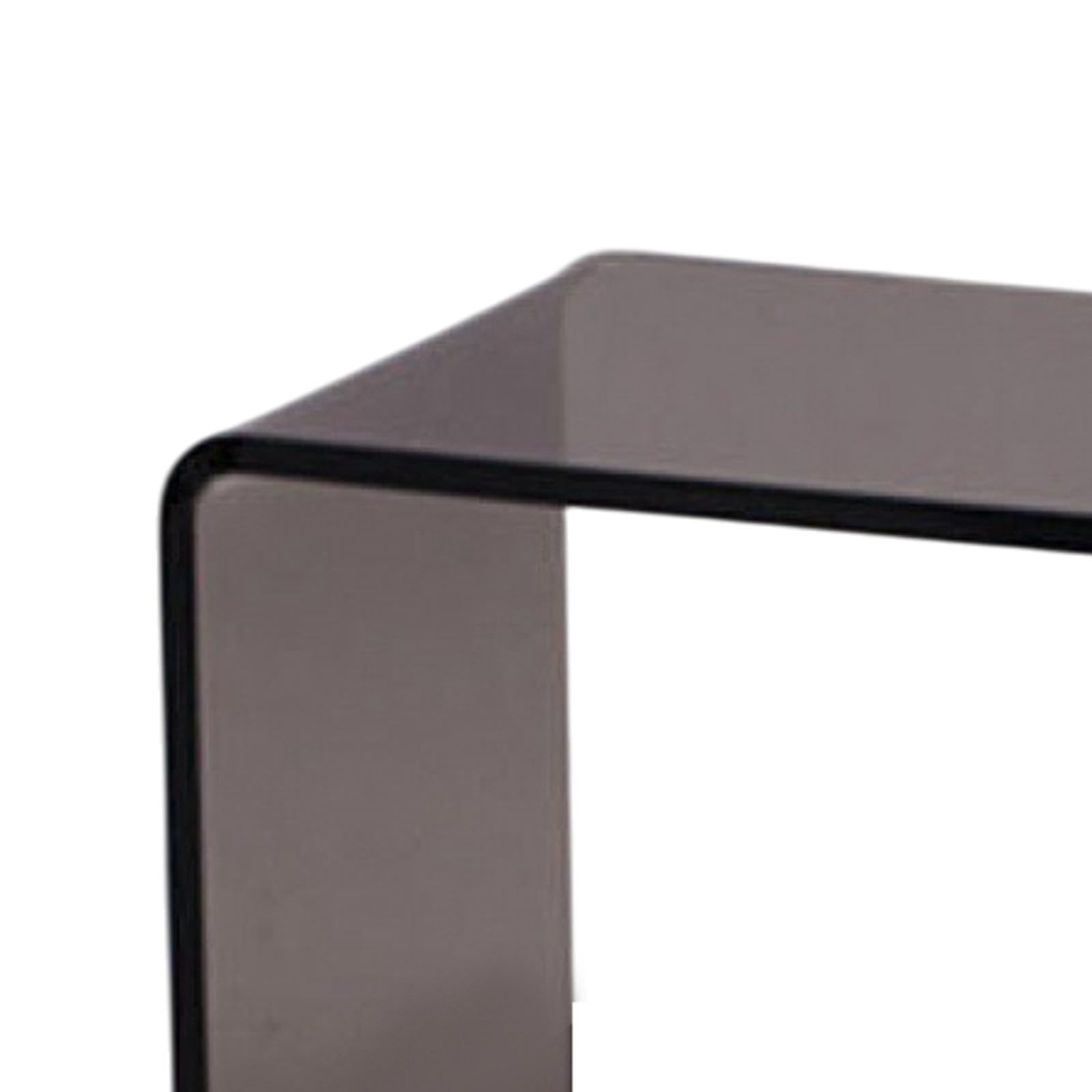 Mesa Auxiliar Clara, Taburete acrílico, Muebles contemporáneos en Forma de U, Mesa Central, Gris, Individual