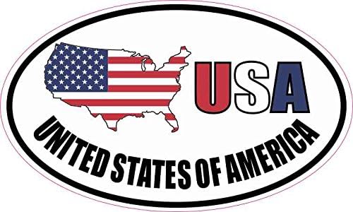 StickerTalk®: 5in x 3in Oval USA United States of America Sticker Vinyl ...
