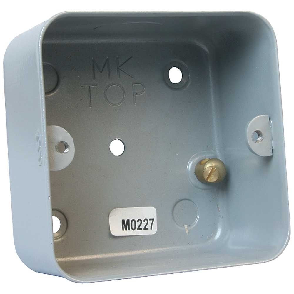 Mk Grid Plus 1 Gang Flush Back Box With Knockouts