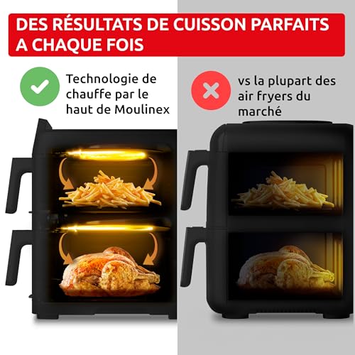 Moulinex Easy Fry Crispy Stack Double air fryer vertical Compact et familial EZ7528F0 - vue 7