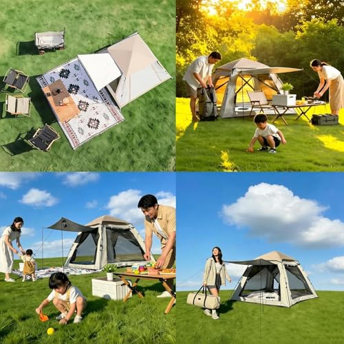 Carpa instantánea para camping con toldo y protección solar miniatura 7
