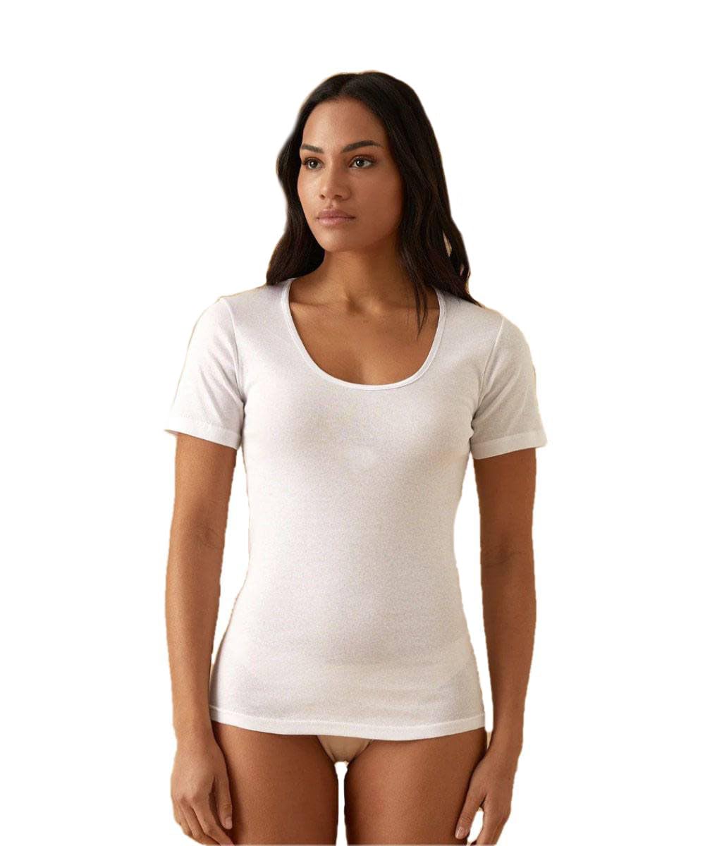 JADEA 9002 Maglia intima donna mezza manica 100% cotone mercerizzato