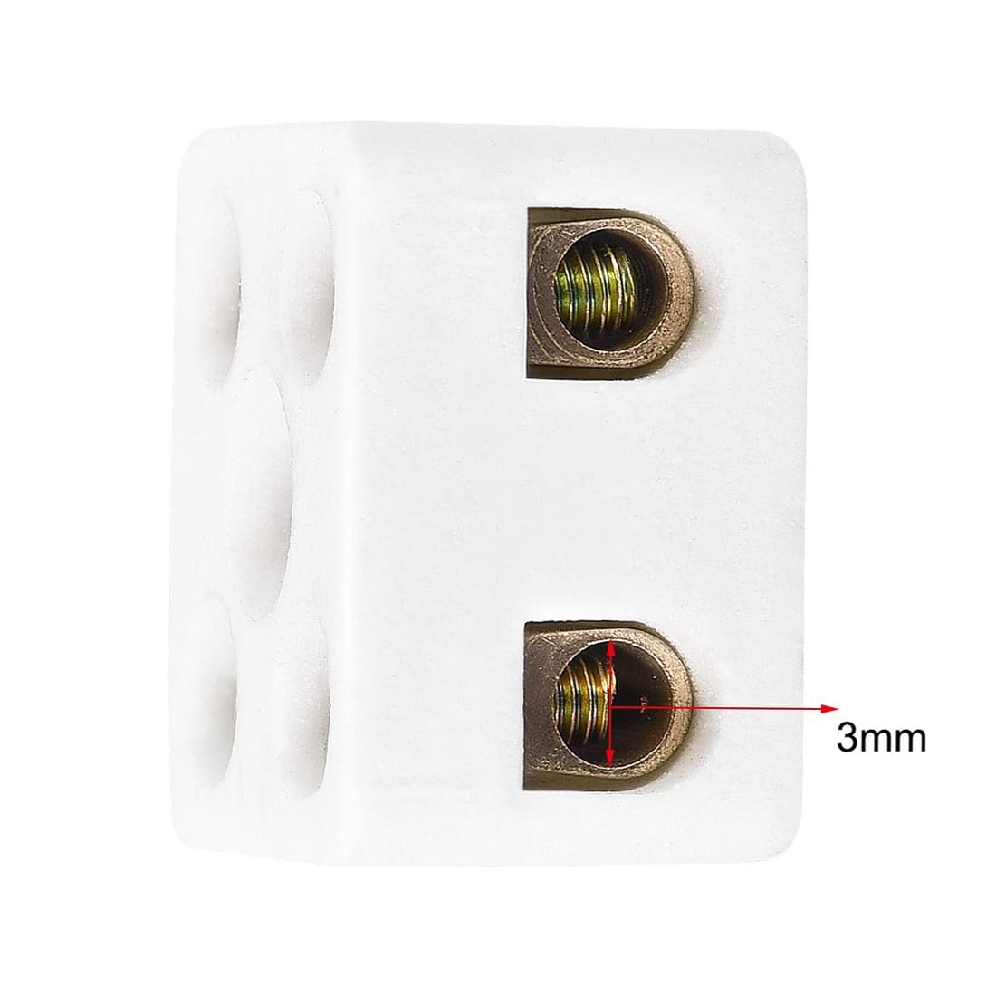 MACHSWON 2 Way Ceramics Terminal Blocks,Ceramic Connector Block for Electrical Wire Cable,21.5x19.5x14.2mm,5pcs - Image 3