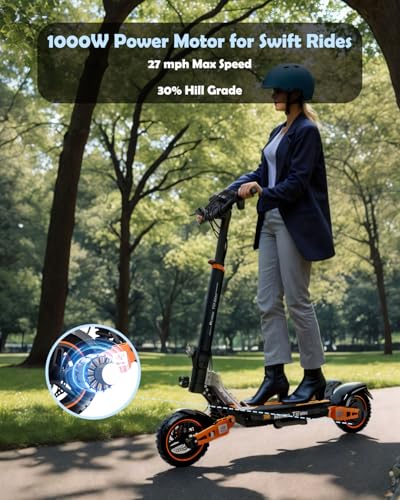 T2 Max 1000W Electric Scooter for Adults with 10 Inch Fat