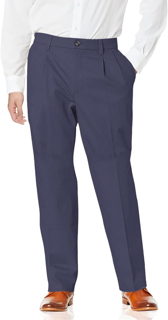 Dockers relaxed fit khaki Lux cotton stretch pants pleated