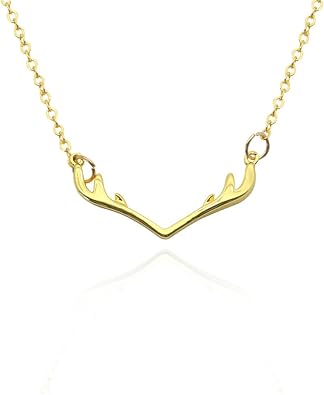 AOCHEE Trendy Deer Horn Pendant Necklace Gold Silver Rose Gold Antler Necklace Animal Jewelry