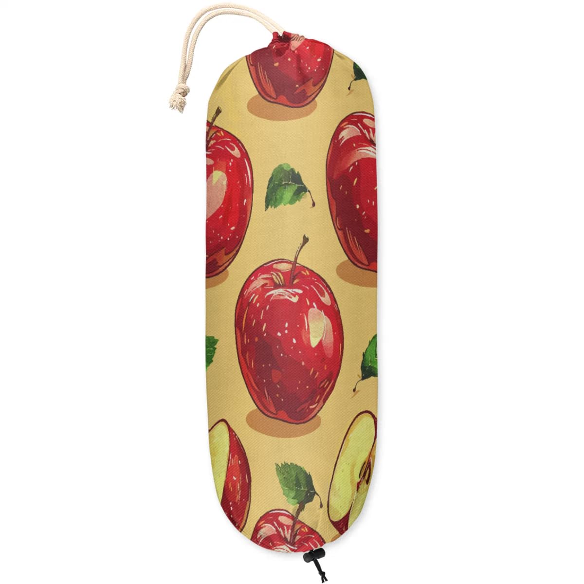 Apples Fruits Style Plastic Bag Holder Grocery Bags Holders Organizer Wall Mount Reusable Shopping Trash Bag Storage Dispenser 22" X 9"