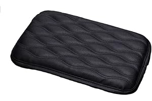 Agastriya Black Plush PU Leather Car Center Console Armrest Cushion for Enhanced Comfort and Support