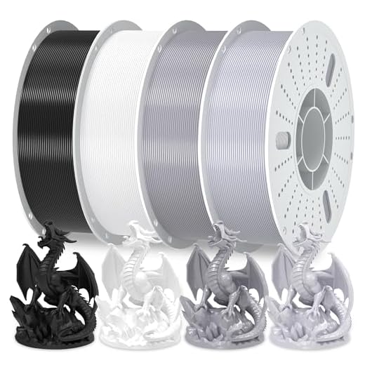 PINBALL PETG 3D Printer Filament 1.75mm High Precision Durable Strong Filament Mith Better Flow Dimensional Accuracy +/- 0.02mm Suitable for Most FDM 3D Printers 4 Kilograms Black,White, Grey,Silver