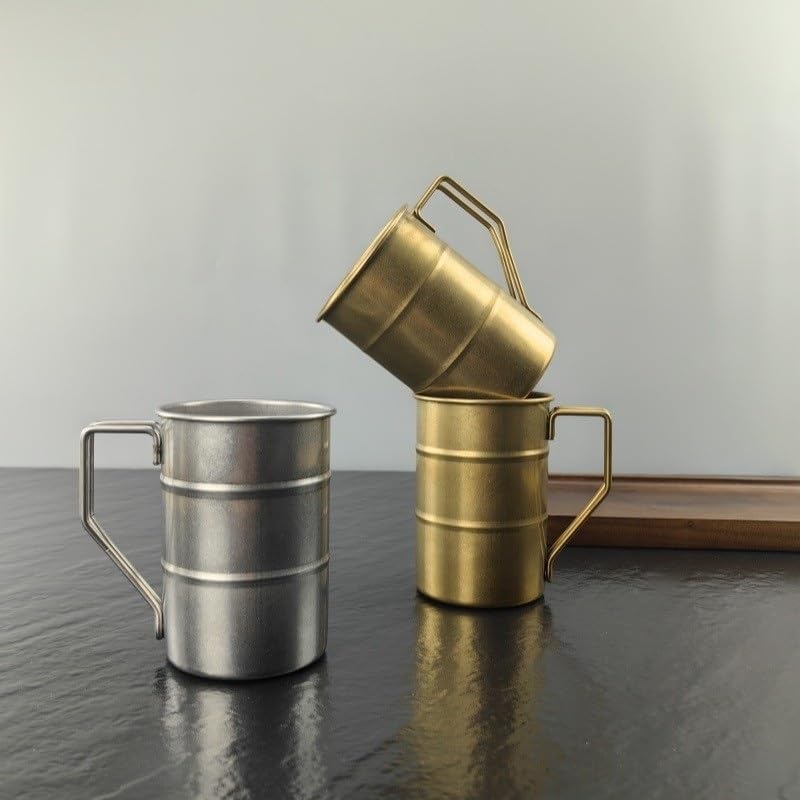 Echeson 1PC Stainless Steel Mug 350ML, Retro Creative Water Mug and Beer Mug Suitable for Outdoor Camping or Restaurants(B)