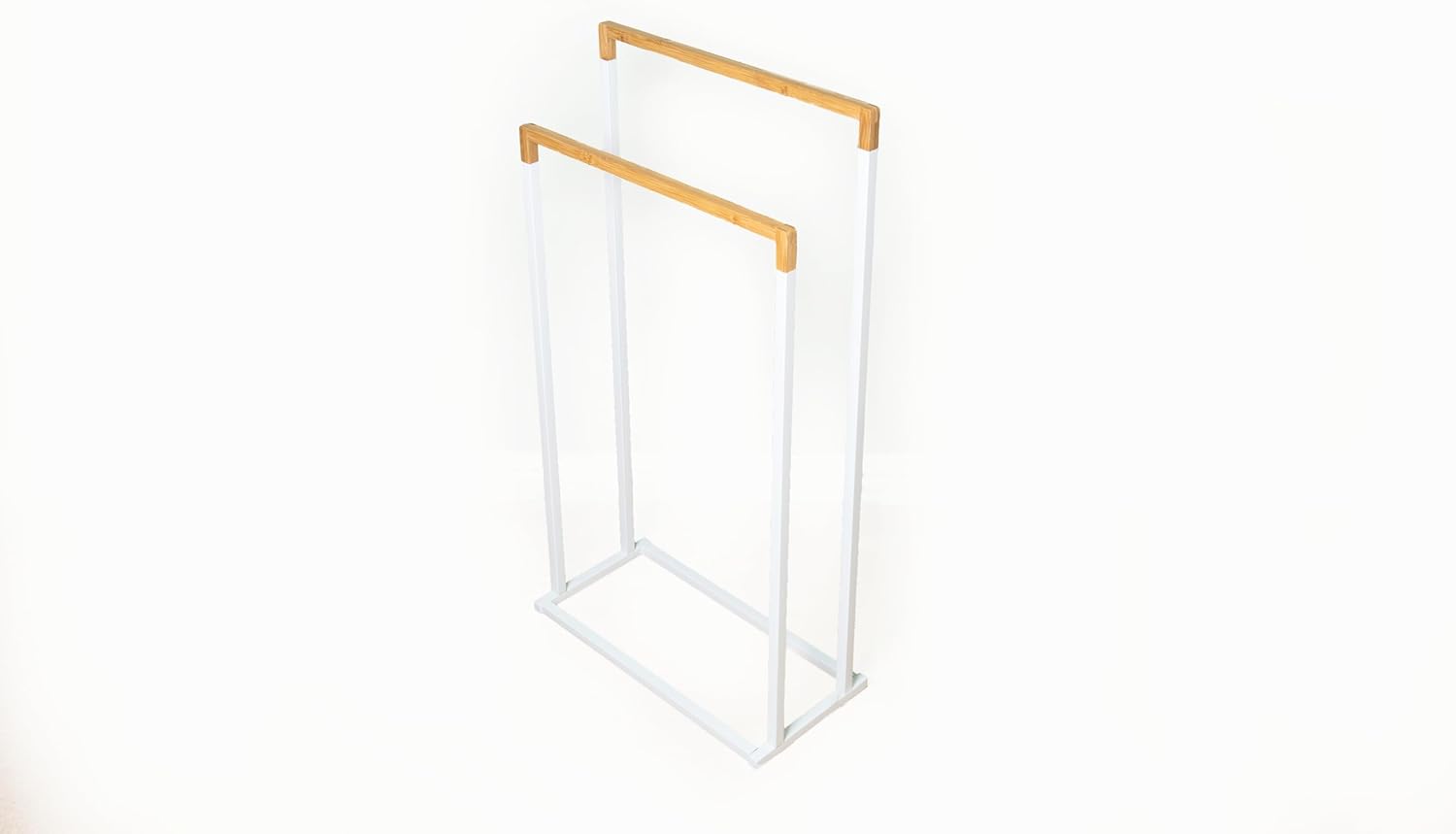 Top Home Solutions® Free standing Towel Rail, 2 Tier Wooden Towel