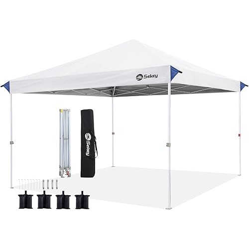 Sekey 10x10 Pop Up Canopy with One Push Setup-Easy Up Canopy with 99% UV Blocking - Instant Outdoor Sun Shade for Events, Parties, Camping- Commercial Gazebo with Weight Bags,Wind Proof&Waterproof