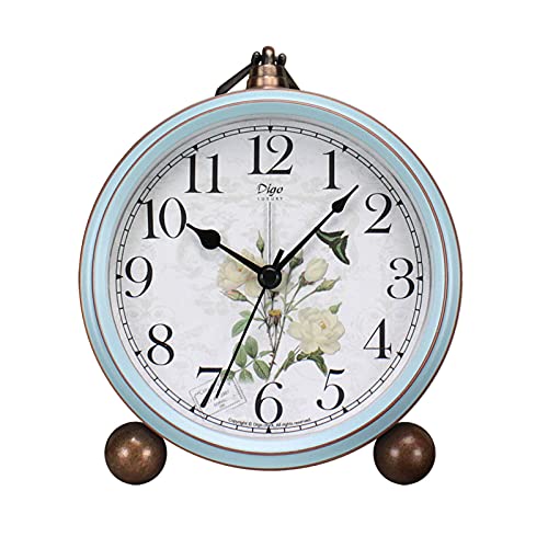 52in Desk Clock Retro Silent Analog Clock Non Ticking Battery Operated with Quartz MovementClock Decor for Bedroom Living Room