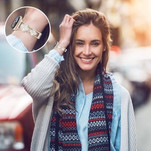 Correa metálica para reloj compatible con Fitbit Versa 4 para mujer miniatura 2