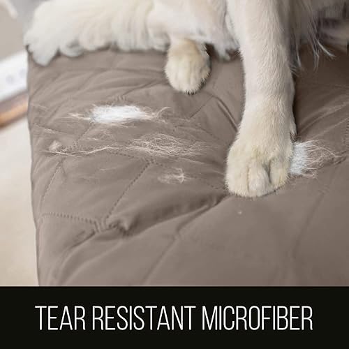 Miniatura 7 de Sofa Shield Funda de sofá seccional con correa, reversible, resistente a las manchas y al desgarro, funda acolchada de microfibra, lavables, asiento