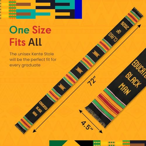 Image of Kwabla's Kente Graduation Stole Class of 2026 | Celebrate Culture with the African Graduation Stole