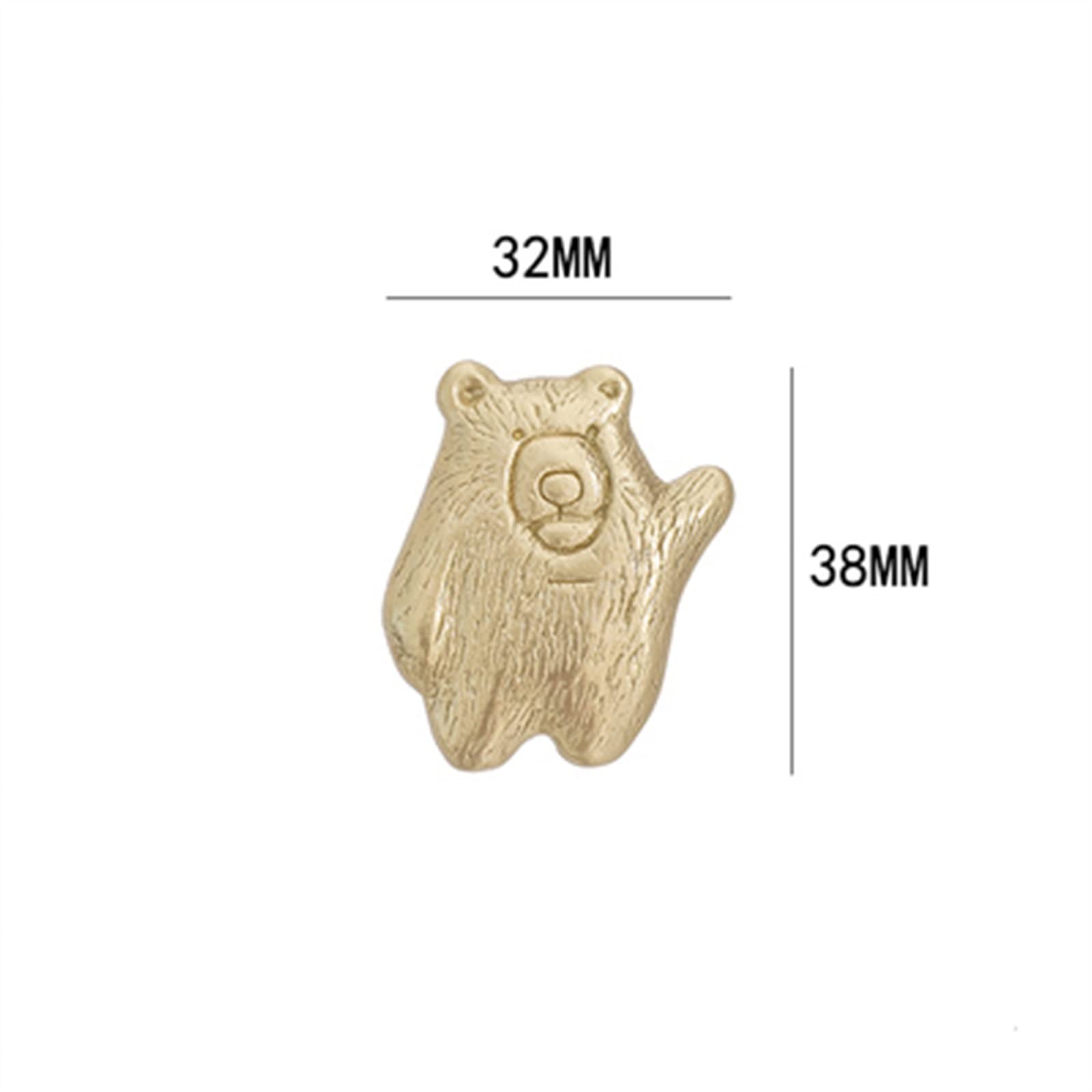 NALsa Kształty Gałki Mosiężne Gałki Do Drzwi Pokojowych Uchwyty Szafy Szuflady Akcesoria Meble 1 szt. (Kolor: C-4887-bear-B)