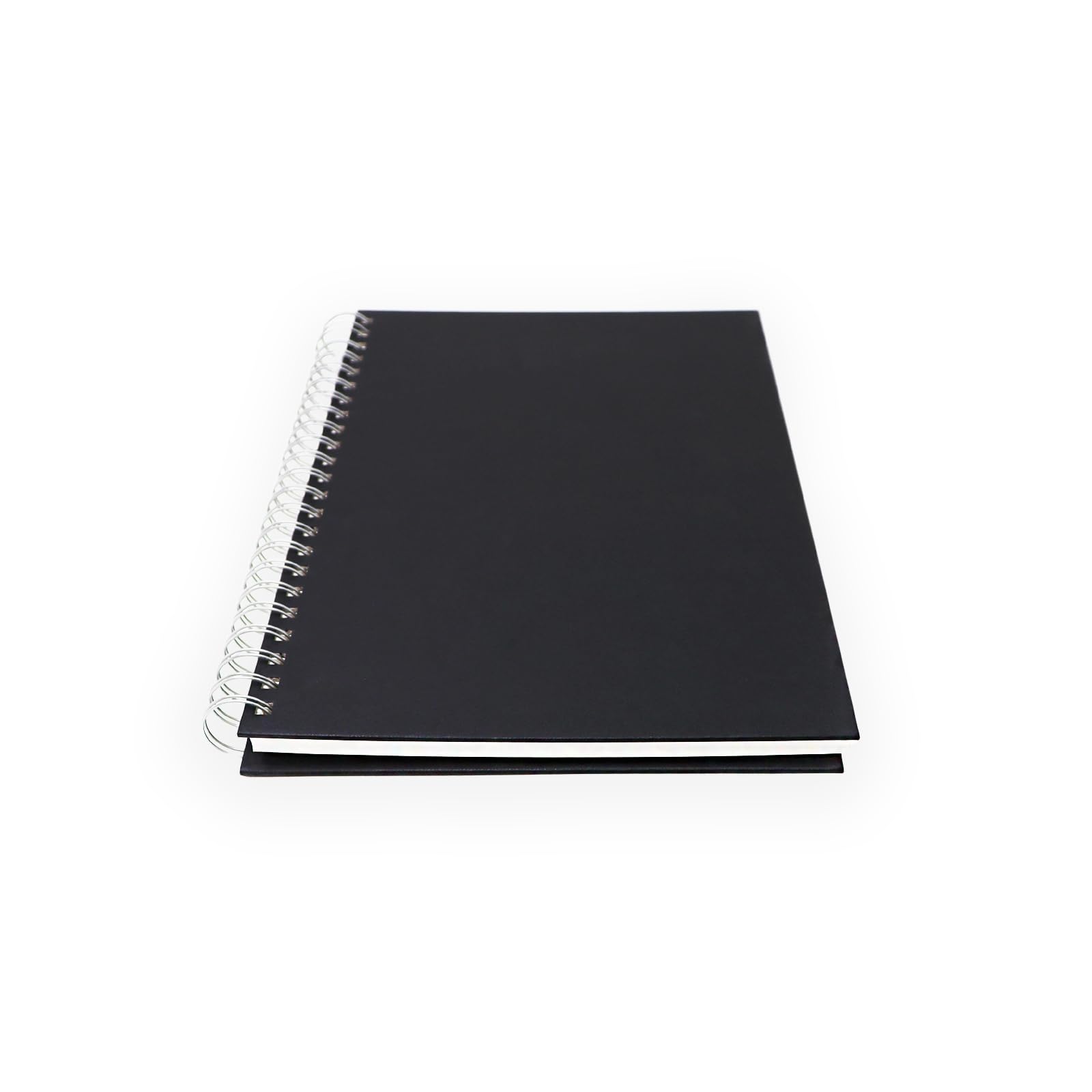 Artway Studio A4 Mixed Media Sketchbook - Portrait - 30 Pages (60 Sides) of 240gsm Mixed Media Paper - Black Hardcover Spiral Bound Pad for Drawing, Illustration & Mixed Media