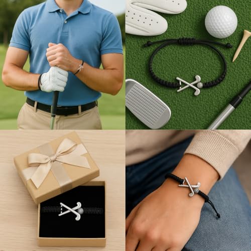Sportybella Golf Charm Bracelet, Adjustable Rope Jewelry for Golfers, Accessories4