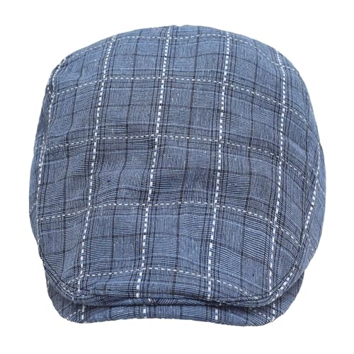 Image of ZLYC Men Cotton Flat Cap Summer Scally Ivy Gatsby Newsboy Beret Driver Cabbie Hunting Hat