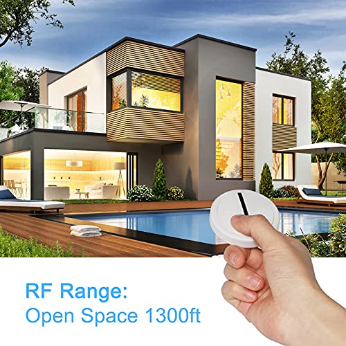 Thinkbee Wireless Light Switch And Receiver Kit - Mini Remote Control Switch For Ceiling Lights, Lamps, Lighting Fixture, Fans No In-Wall Wiring No Wifi Needed, Upadated Ac 80-275V #TOP2