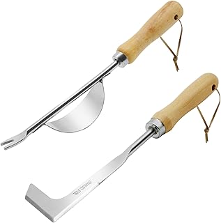 NEISRAI Crack Weeder 2 Pack Garden Crevice Weeding Tool Wood Handle Driveway Side-Walk