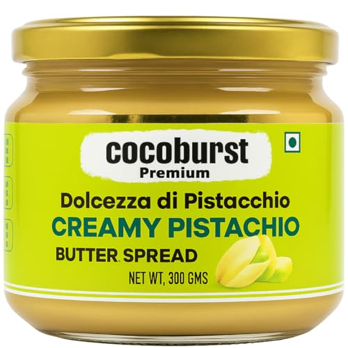 Image of Jindal Cocoa Cocoburst Pistachio Spread with 40% Pistachios - Creamy Pistachio Butter & Pista Cream for Kunafa - 300g | Cocoa Butter Blend | No Palm Oil | Protein-Rich | No Trans Fat, Colors, or Preservatives | 100% Vegetarian.