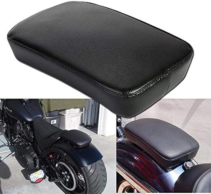 OSAN Leather Pillion Pad w/ 6 Suction Cup Rear Passenger Seat For Harley Custom Bikes