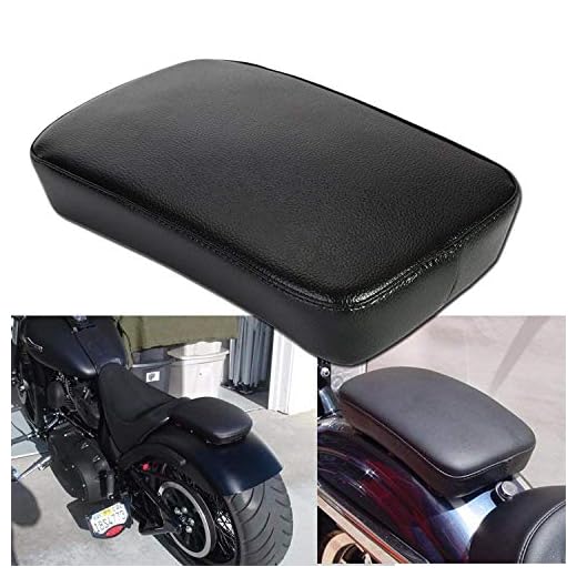 OSAN Ventosa para Pasajero-Cojín Rectangular Harley Custom Chopper, Color Negro