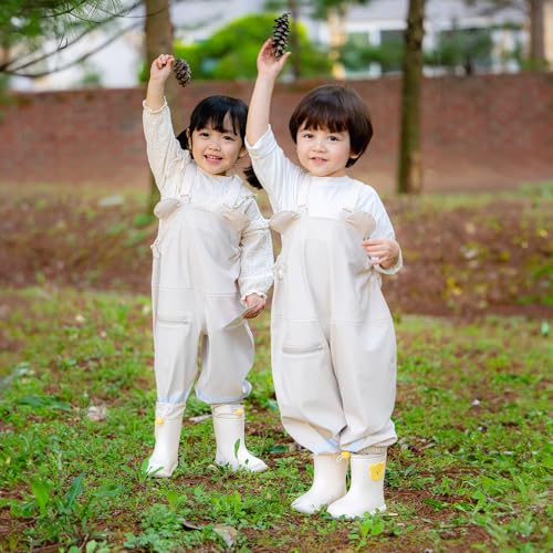 rain Pants Kids Suspender Waterproof Lightweight for Kid, Toddler Dirty Proof for Boys and Girls4