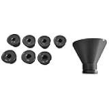 Frankford Arsenal Aluminum Powder Funnel Kit with 8 Caliber Specific Interchangeable Nozzles, Storage Case, and Static-Free Material for Powder Measuring, Black