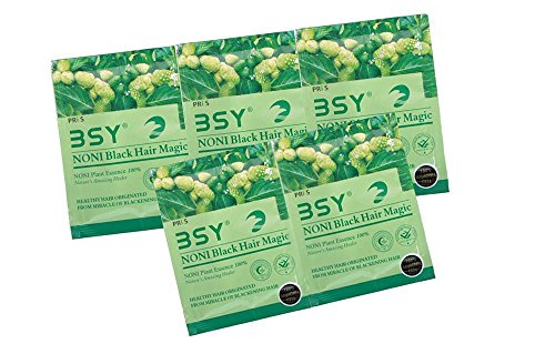 Image of 3 IN 1 Natural 5-Min Hair Colour Shampoo Black | Ammonia Free Long Lasting Hair Color Noni Fruit Extract No Hair Loss Grey Coverage Hair Dye for Women & Men (12ml-5 Sachet)