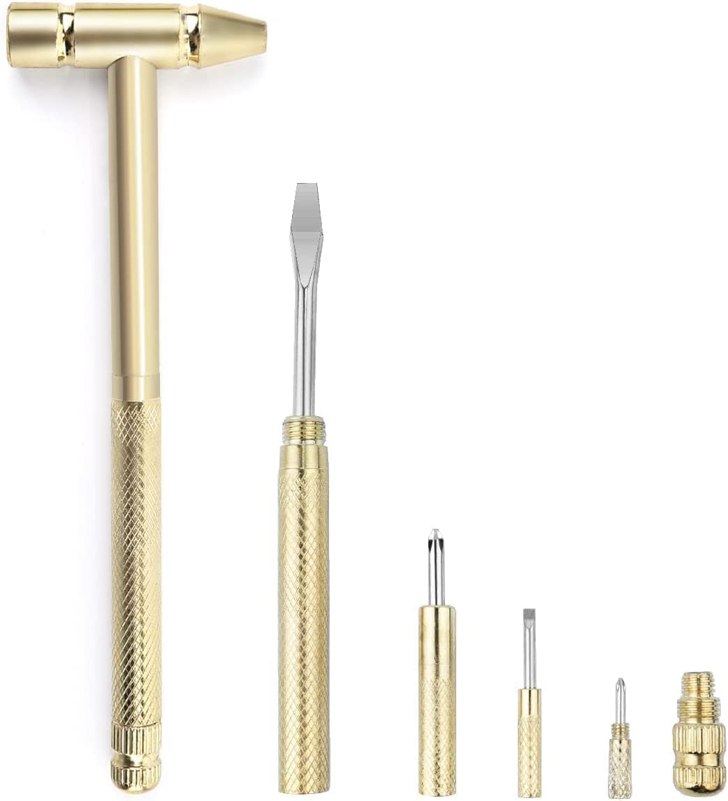 SAKAR 6-in-1 Multifunction Tool Set with Hammer Head & Screwdriver | Mini Anti-Rust Copper Anti-Corrosion Repair Kit for Home, Office, Camping, DIY, Emergency Repair-image-33