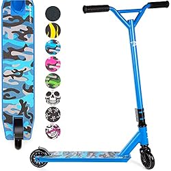 Patines Decathlon Scooter Land Surfer- Patinete de trucos y saltos, Azul Camuflaje
