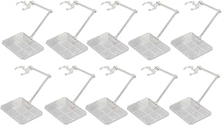 Action Figure Stand，10pcs Assembly Action Figure Display Holder Base Doll Model Support Stand Compatible with HG RG SD SHF Gundam 1/144 Toy White