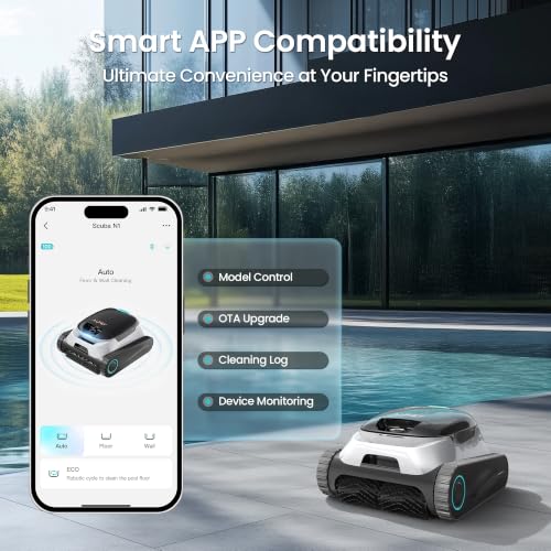 Image of (2026 Upgrade) (Renewed) Aiper Scuba N1 Robotic Pool Cleaner,270 Min Runtime, Floor /Wall /Waterline /Shallow Area Cleaning, Ultra-fine Filter, Smarter Navigation, App Support-Black&White