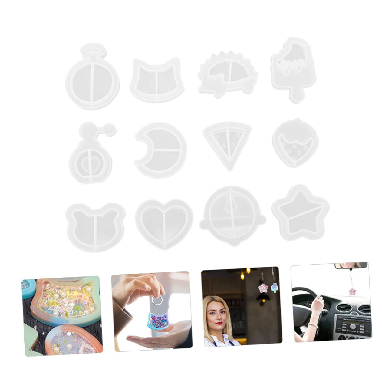 Sewroro 2sätze Diy Epoxidharz Silikonformen Für Schmuckherstellung Designs Schutzfolien Flexibel Und Langlebig Einfache Handhabung Für Kreative Projekte