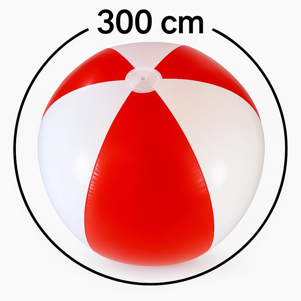 Dozer Pallone gonfiabile gigante XXL 300 cm circonferenza – Pallone da spiaggia enorme per bambini e adulti – Ideale per piscina, giardino ed eventi, festival, festa di compleanno giocattolo estivo
