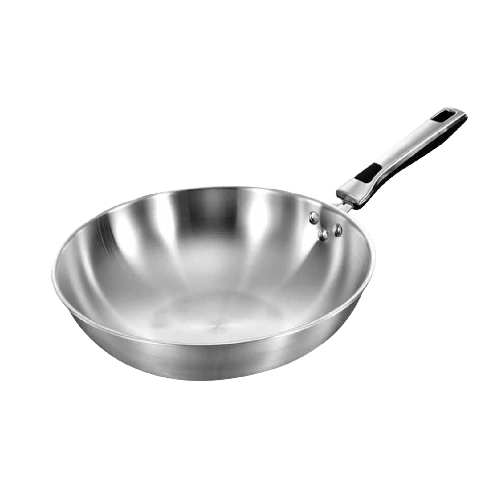 Bratpfanne Aus Edelstahl, Wokpfanne Mit Deckel, Wok-Töpfe Und Pfannen Zum Kochen, Professionelles Kochgeschirr, Für Alle Herdarten Geeignet