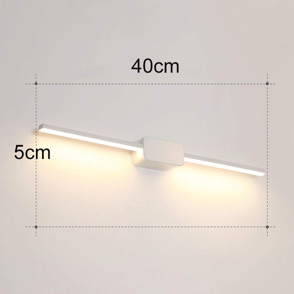 LED-Spiegellampe, Make-up-Beleuchtung, Warmweiß 3000 K, Spiegel-Frontleuchten, Badezimmer-Spiegellampe, Schrankleuchte, 9 W, Nicht dimmbar, Weiß 40 cm [Energieklasse A+++]