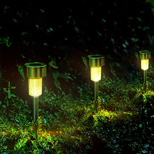 Solar Lights Outdoor, 12Pack Outdoor Solar Lights - Waterproof, Stainless Steel Solar Garden Lights, LED Solar Powered Pathway Lights Landscape Lighting, Perfect for Lawn, Yard, Driveway & Walkway - Thumbnail 2