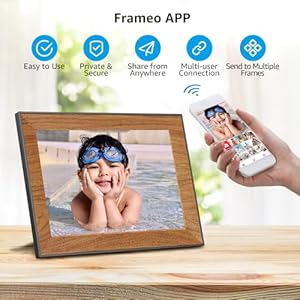 Frameo digital picture framewifi digital photo frame with 101 inch 1280×800 ips touchscreenauto roatingshare picture to electronic picture frame via frameo appperfect mothers gift  urban country home decor
